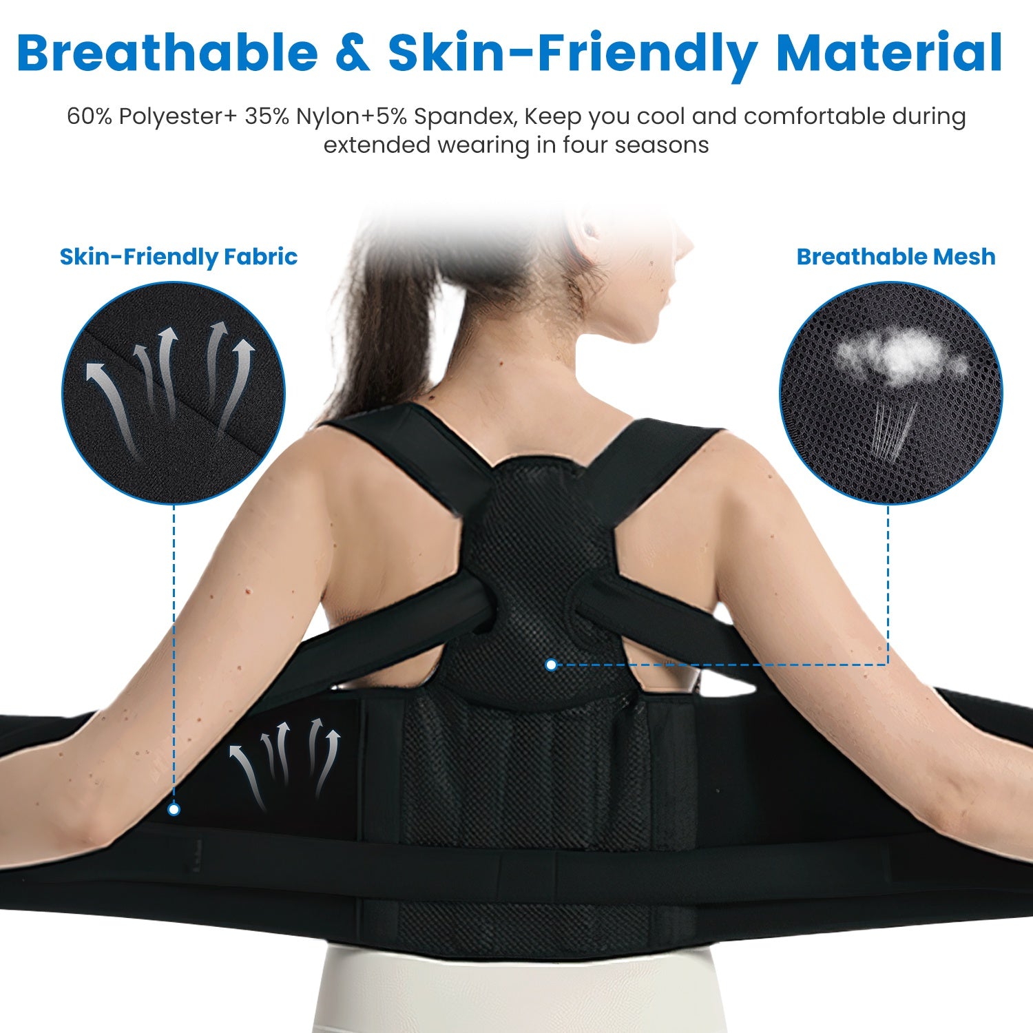 Posture Trainer for Upper Back Support worn under clothing