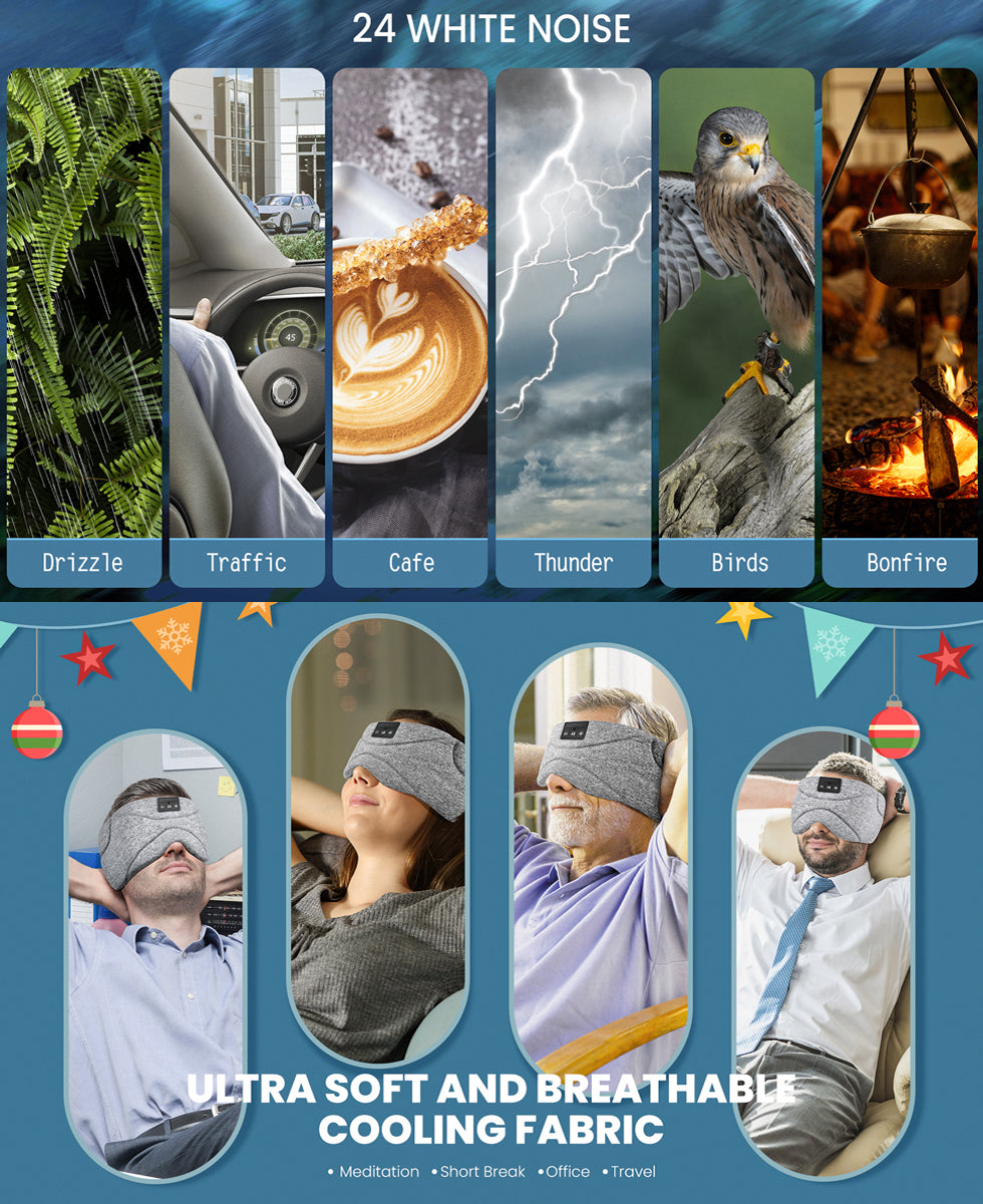 White Noise Bluetooth Sleep Eye Mask