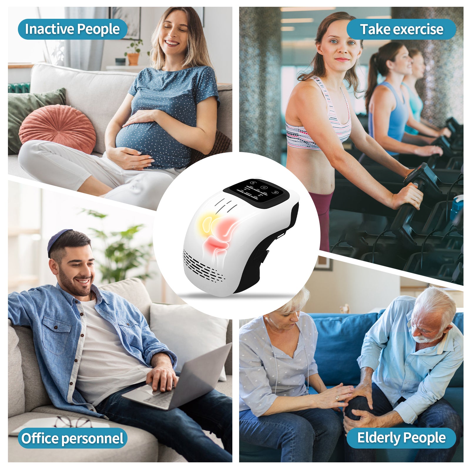 Intelligent Home Knee Massager wrapped around knee