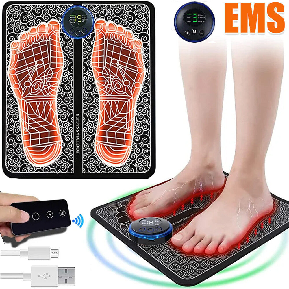Electric EMS Foot Massager Mat Relax Muscle Stimulator Leg Shaping Massage Pad