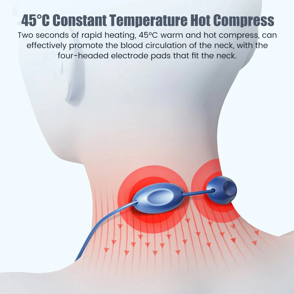 Smart Heated EMS Neck Massager U-shaped design